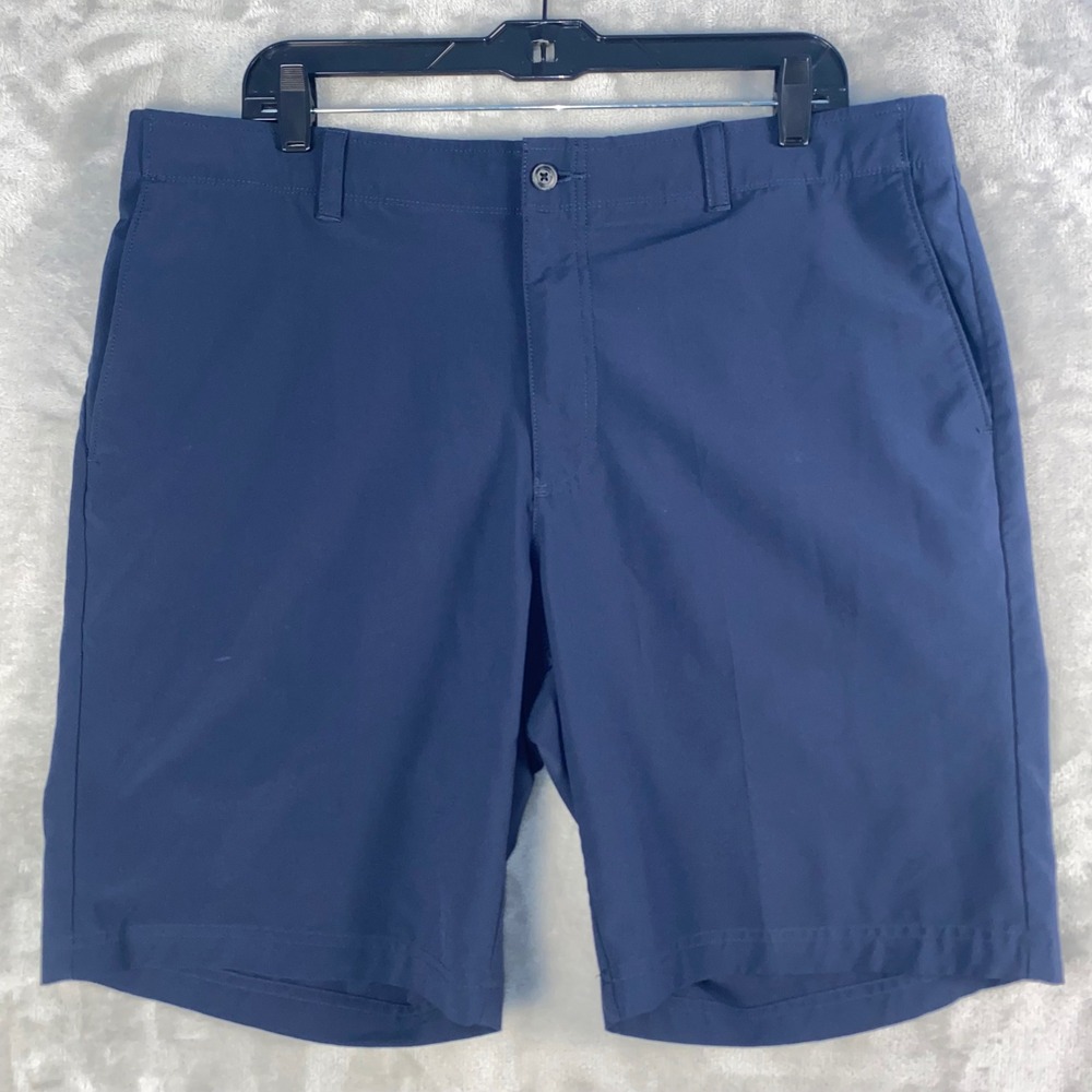 GRANDSLAM Men's Navy Blue Flat Front Golf Shorts Size 38 Preppy‎ Classic